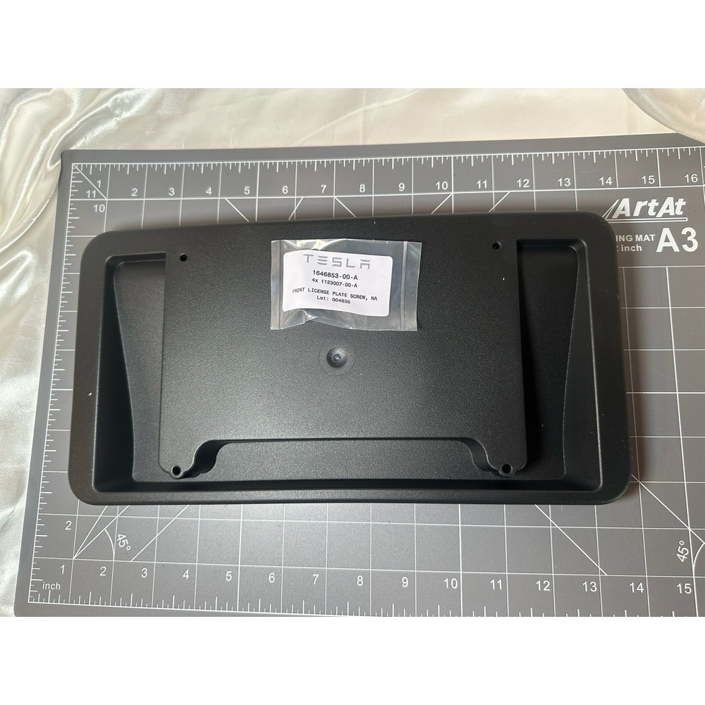 New OEM Tesla Model Y Front License Plate Mount Frame Genuine Black 2020-2023